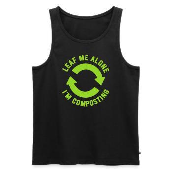 Leaf Me Alone I'm Composting - Men's Premium Organic Tank Top - black - Front - Michal (187cm)