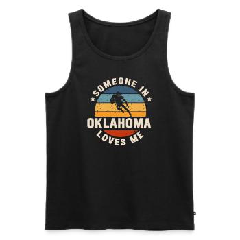 Someone In Oklahoma Loves Me - Men's Premium Organic Tank Top - black - Front - Michal (187cm)