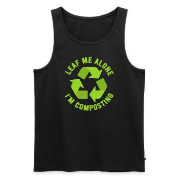 Leaf Me Alone I'm Composting - Men's Premium Organic Tank Top - black - Front - Michal (187cm)