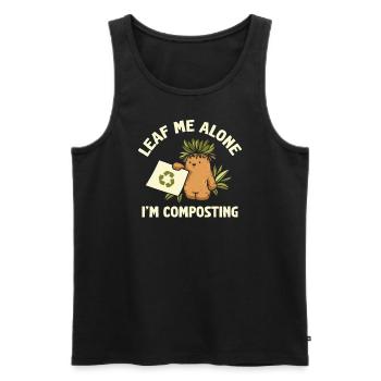 Leaf Me Alone I'm Composting - Men's Premium Organic Tank Top - black - Front - Michal (187cm)