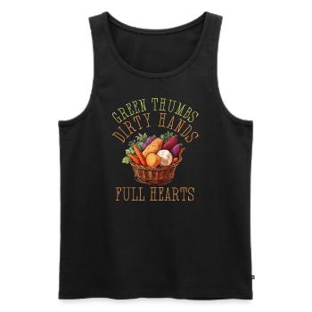 Green Thumbs Dirty Hands Full Hearts - Men's Premium Organic Tank Top - black - Front - Michal (187cm)