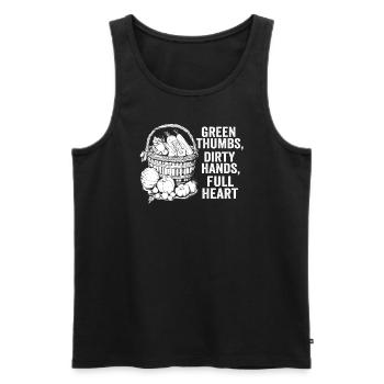 Grüne Daumen Schmutzige Hände Volle Herzen - Männer Premium Bio Tank Top - Schwarz - Vorne - Michal (187cm)