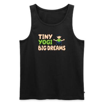 Tiny Yogi Big Dreams Méditation - Débardeur bio Premium Homme - noir - Devant - AI Model Male 178 light (178cm)