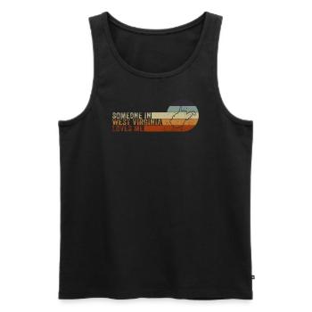 Jemand in West Virginia liebt mich - Männer Premium Bio Tank Top - Schwarz - Vorne - AI Model Male 178 light (178cm)