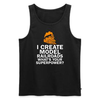 I Create Model Railroads Superpower - Men's Premium Organic Tank Top - black - Front - Michal (187cm)