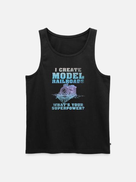 I Create Model Railroads Superpower - Men's Premium Organic Tank Top - black