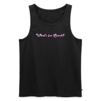Was gibt es zum Mittagessen? - Männer Premium Bio Tank Top - Schwarz - Vorne - AI Model Male 178 light (178cm)