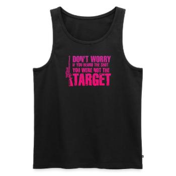 Heard The Shot Never The Target Sniper - Men's Premium Organic Tank Top - black - Front - AI Model Male 178 light (178cm)