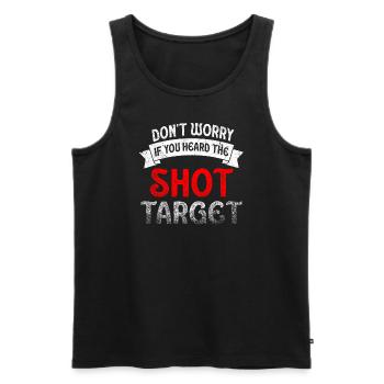 Heard The Shot Never The Target Sniper - Men's Premium Organic Tank Top - black - Front - AI Model Male 178 light (178cm)