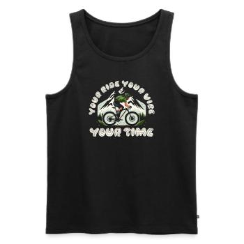 Your Ride Your Vibe Your Time - Men's Premium Organic Tank Top - black - Front - AI Model Male 178 light (178cm)