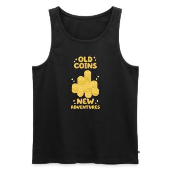 Old Coins New Adventures Numismatics - Men's Premium Organic Tank Top - black - Front - Michal (187cm)