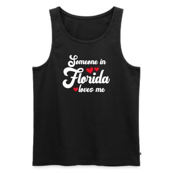 Jemand in Florida liebt mich - Männer Premium Bio Tank Top - Schwarz - Vorne - Michal (187cm)