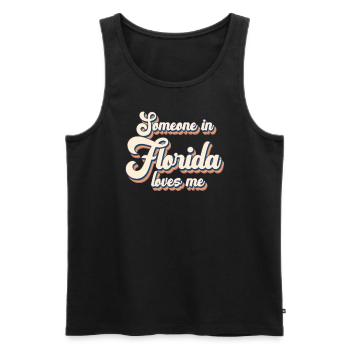 Quelqu’un en Floride m’aime - Débardeur bio Premium Homme - noir - Devant - AI Model Male 178 light (178cm)