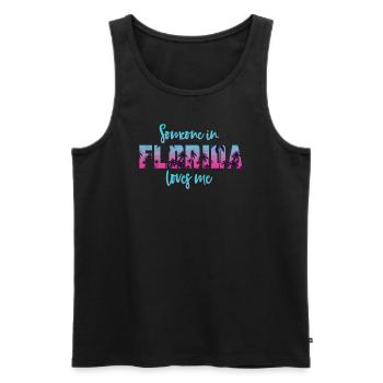 Jemand in Florida liebt mich - Männer Premium Bio Tank Top - Schwarz - Vorne - Michal (187cm)