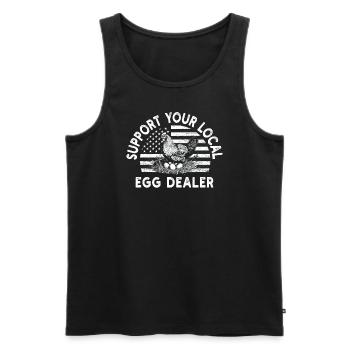 Lokaler Eierhändler American Flag Farmer - Männer Premium Bio Tank Top - Schwarz - Vorne - Michal (187cm)