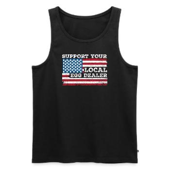 Lokaler Eierhändler American Flag Farmer - Männer Premium Bio Tank Top - Schwarz - Vorne - Michal (187cm)