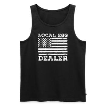 Lokaler Eierhändler American Flag Farmer - Männer Premium Bio Tank Top - Schwarz - Vorne - Michal (187cm)