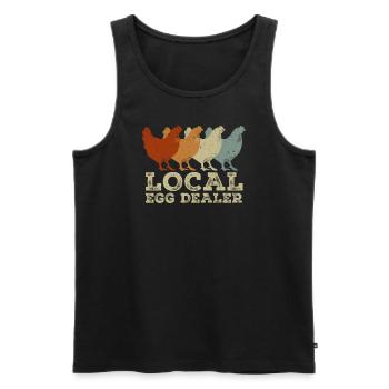 Lokaler Eierhändler Hühnerbesitzer Züchter - Männer Premium Bio Tank Top - Schwarz - Vorne - Michal (187cm)