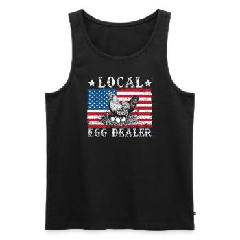 Lokaler Eierhändler American Flag Farmer - Männer Premium Bio Tank Top - Schwarz - Vorne - Michal (187cm)