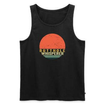 Butthole Whisperer - Men's Premium Organic Tank Top - black - Front - AI Model Male 178 light (178cm)