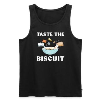 Taste The Biscuit Taste The Goodness - Men's Premium Organic Tank Top - black - Front - AI Model Male 178 light (178cm)