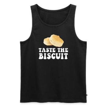 Taste The Biscuit Taste The Goodness - Men's Premium Organic Tank Top - black - Front - AI Model Male 178 light (178cm)