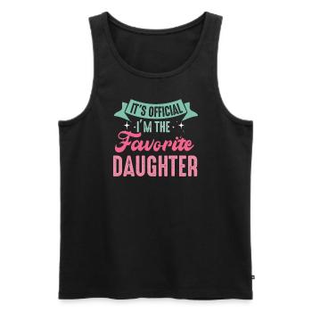 C’est officiel Je suis la fille préférée - Débardeur bio Premium Homme - noir - Devant - AI Model Male 178 light (178cm)