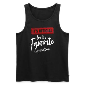 C’est officiel Je suis le petit-fils préféré - Débardeur bio Premium Homme - noir - Devant - Michal (187cm)