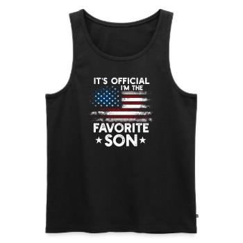 C’est officiel Je suis le fils préféré - Débardeur bio Premium Homme - noir - Devant - Michal (187cm)