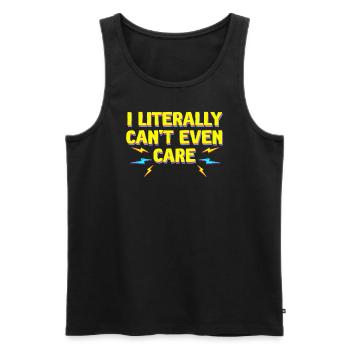Ich kann mich buchstäblich nicht einmal darum kümmern - Männer Premium Bio Tank Top - Schwarz - Vorne - AI Model Male 178 light (178cm)