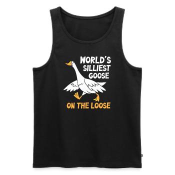 Die dümmste Gans der Welt auf freiem Fuß - Männer Premium Bio Tank Top - Schwarz - Vorne - Michal (187cm)