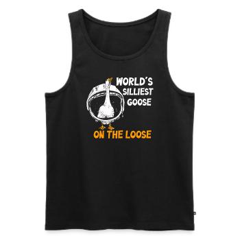 Die dümmste Gans der Welt auf freiem Fuß - Männer Premium Bio Tank Top - Schwarz - Vorne - Michal (187cm)