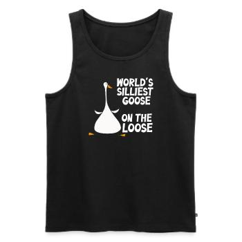 Die dümmste Gans der Welt auf freiem Fuß - Männer Premium Bio Tank Top - Schwarz - Vorne - Michal (187cm)