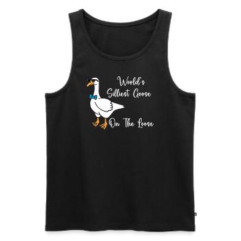 Die dümmste Gans der Welt auf freiem Fuß - Männer Premium Bio Tank Top - Schwarz - Vorne - Michal (187cm)
