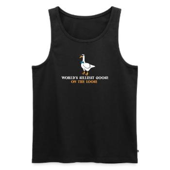 Worlds Silliest Goose On The Loose - Men's Premium Organic Tank Top - black - Front - AI Model Male 178 light (178cm)