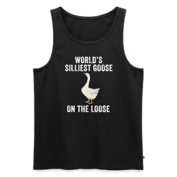 Die dümmste Gans der Welt auf freiem Fuß - Männer Premium Bio Tank Top - Schwarz - Vorne - Michal (187cm)