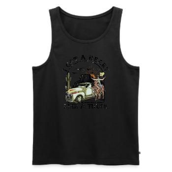 Ich habe ein Herz wie ein Truck - Männer Premium Bio Tank Top - Schwarz - Vorne - Michal (187cm)