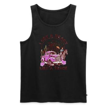 Ich habe ein Herz wie ein Truck - Männer Premium Bio Tank Top - Schwarz - Vorne - Michal (187cm)