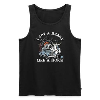 Ich habe ein Herz wie ein Truck - Männer Premium Bio Tank Top - Schwarz - Vorne - Michal (187cm)