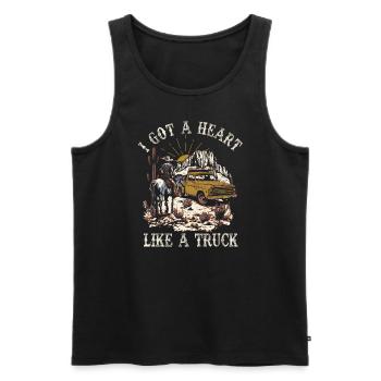 Ich habe ein Herz wie ein Truck - Männer Premium Bio Tank Top - Schwarz - Vorne - Michal (187cm)