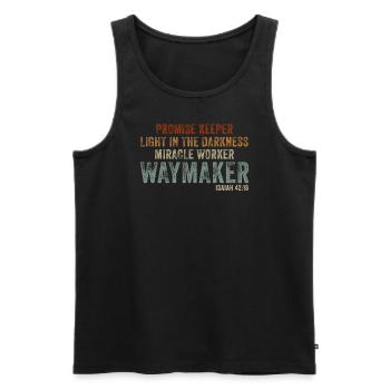 Waymaker Promise Keeper Miracle Worker - Men's Premium Organic Tank Top - black - Front - AI Model Male 178 light (178cm)