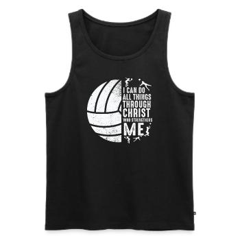 Je peux tout faire grâce au volleyball - Débardeur bio Premium Homme - noir - Devant - Michal (187cm)