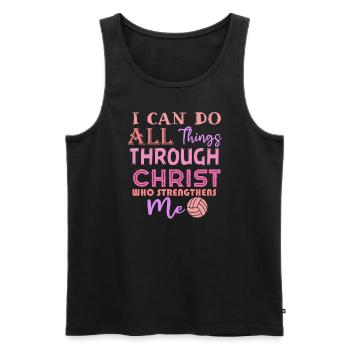 Je peux tout faire grâce au volleyball - Débardeur bio Premium Homme - noir - Devant - Michal (187cm)
