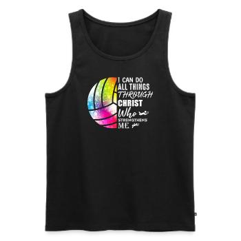 Je peux tout faire grâce au volleyball - Débardeur bio Premium Homme - noir - Devant - Michal (187cm)