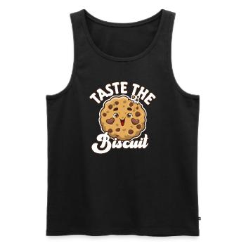 Taste The Biscuit Taste The Goodness - Men's Premium Organic Tank Top - black - Front - AI Model Male 178 light (178cm)