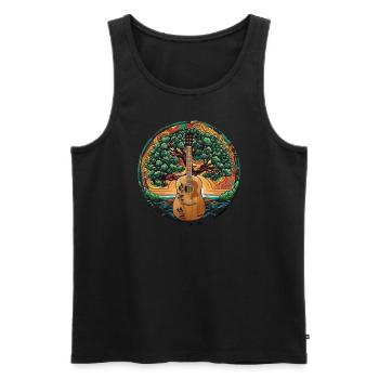 Yggdrasil Musicien de la nature Arbre de vie - Débardeur bio Premium Homme - noir - Devant - AI Model Male 178 light (178cm)