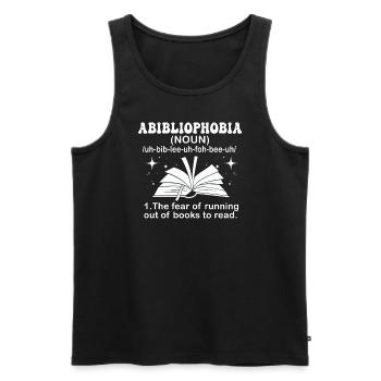 Abibliophobia Bookworm Reading Books - Men's Premium Organic Tank Top - black - Front - Michal (187cm)