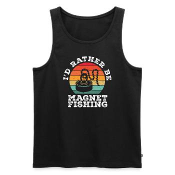 Neodymium Magnet Fishing Magnetic Fisher - Men's Premium Organic Tank Top - black - Front - AI Model Male 178 light (178cm)