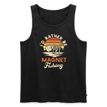 Neodymium Magnet Fishing Magnetic Fisher - Men's Premium Organic Tank Top - black - Front - AI Model Male 178 light (178cm)