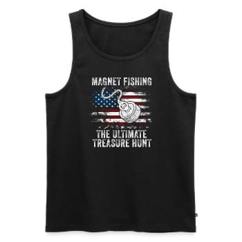Neodymium Magnet Fishing Magnetic Fisher - Men's Premium Organic Tank Top - black - Front - AI Model Male 178 light (178cm)